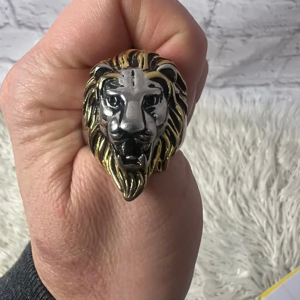 Bikers Vintage Lions Head Ring Men’s Size 13